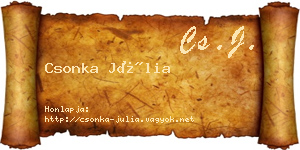 Csonka Júlia névjegykártya